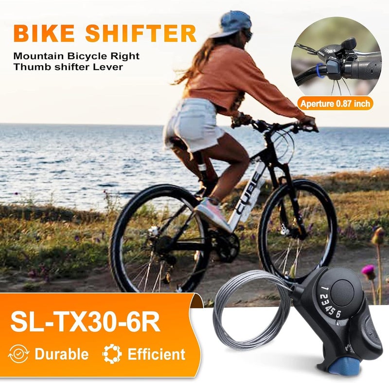 RainFlowwer Bike Shifter SL-TX30-6R, 6 Speed Bike Right Thumb Shift Lever for Mountain City Road Folding Bicycle - Image 5